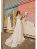 Two Piece Ivory Lace Satin Charming Wedding Dress